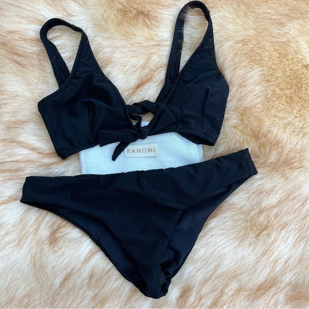 KANOMI Bikini 👙 Tie back bow front Top bottom matching set SzM sexy high waist